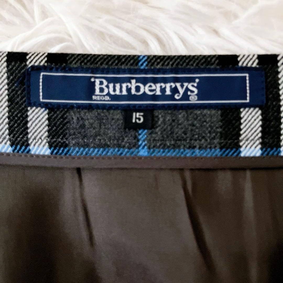 BURBERRY 15号 ラップスカート ノバチェック タイト 金ボタン LL