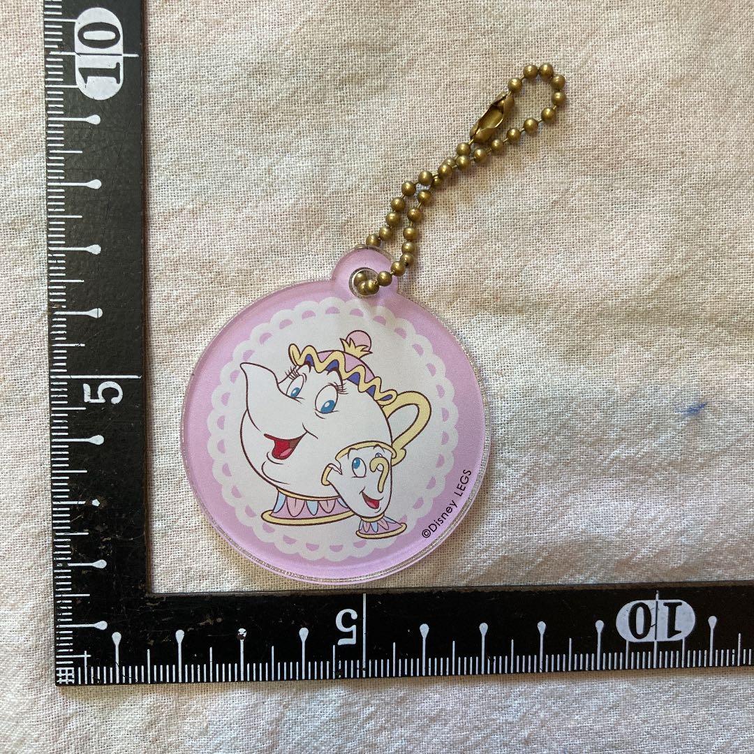 キーホルダー　アクリル　ポット夫人&チップ君　美女と野獣　ディズニー