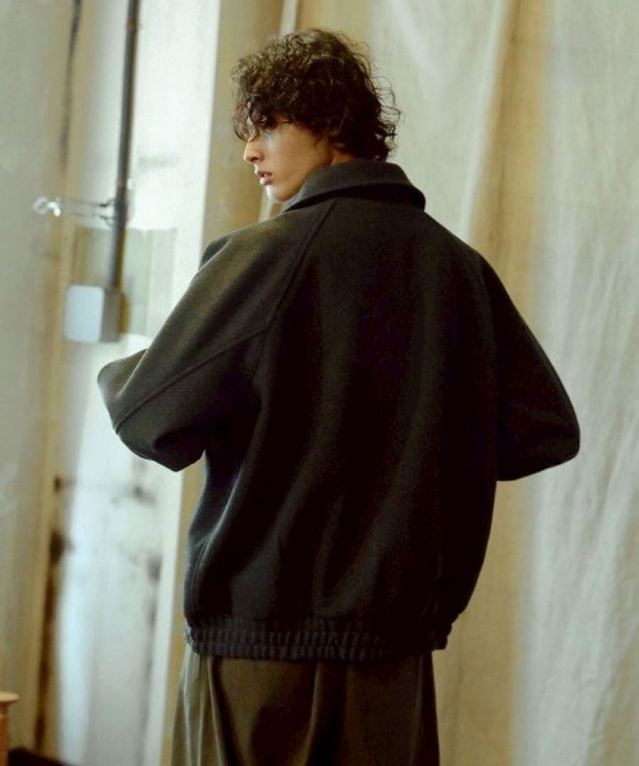 Bleme ダブルジップ メルトンハリントンジャケット チンストラップ付き