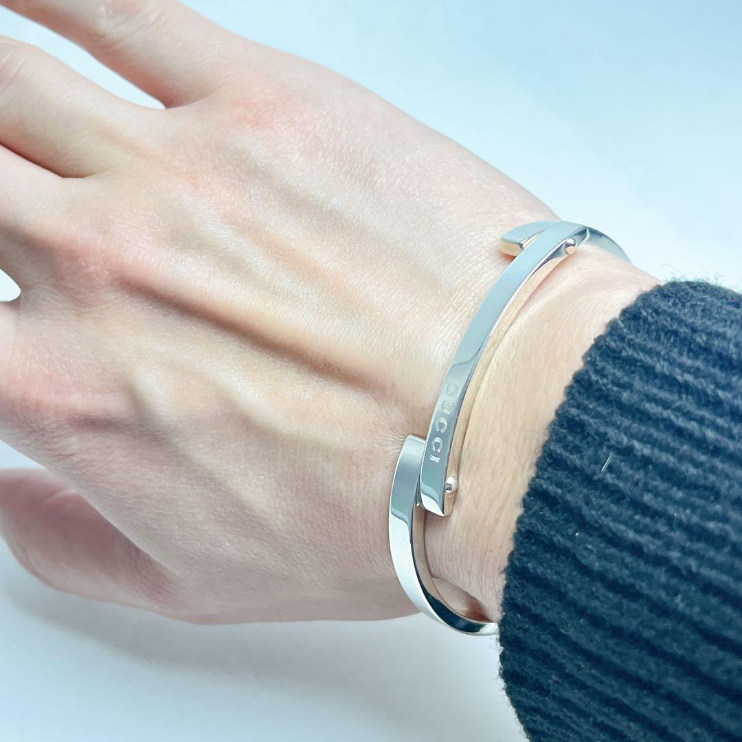 グッチ　バー　リンク　ブレスレット　バングル　925