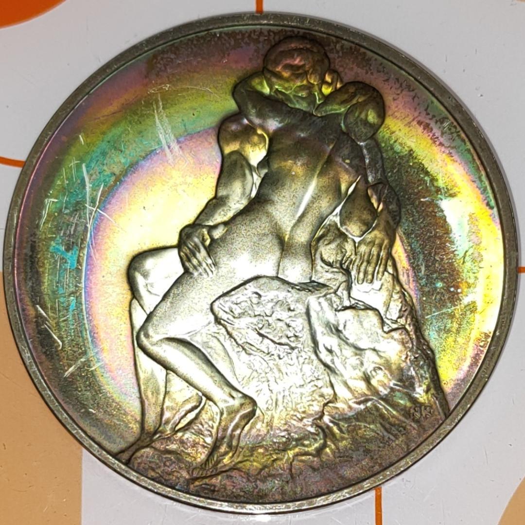 Franklin Mint フランスの銀貨 Le Baiser A. Rodin