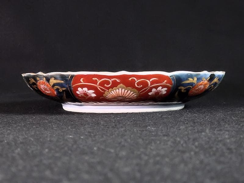 古伊万里　金襴手　雲龍に花の図　６寸皿　D520AS-CAr