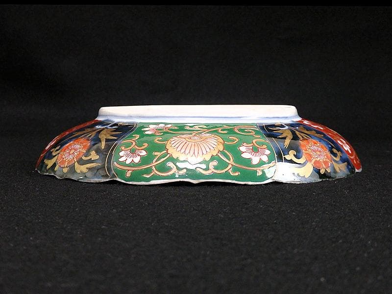 古伊万里　金襴手　雲龍に花の図　６寸皿　D520AS-CAr