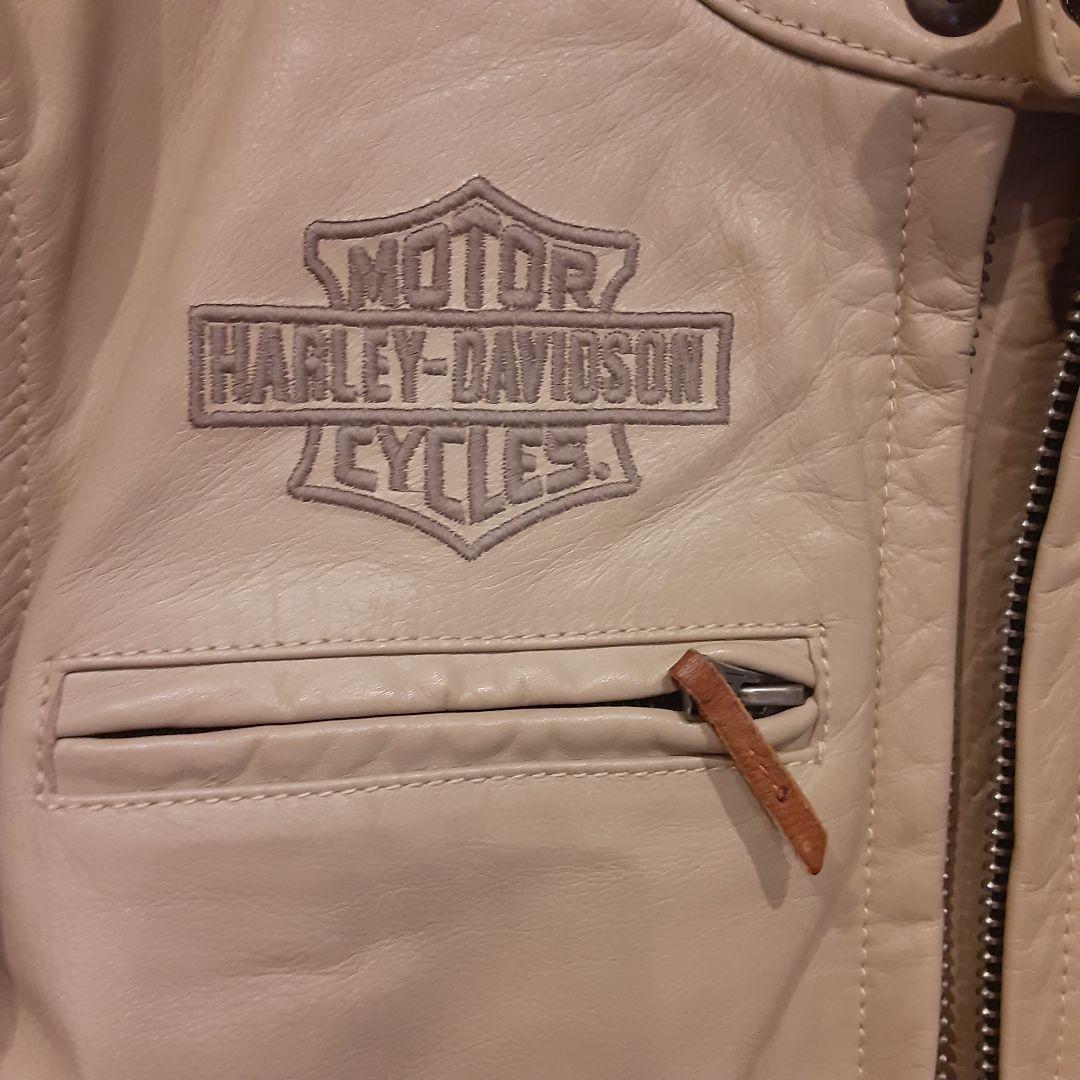 ハーレーダビッドソン ベージュ ライダース ジャケット レザー 男女兼用