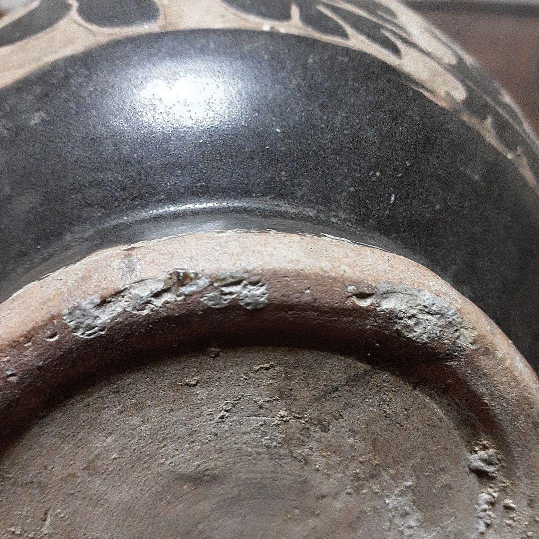 訳有り中国磁州窯陽刻花瓶