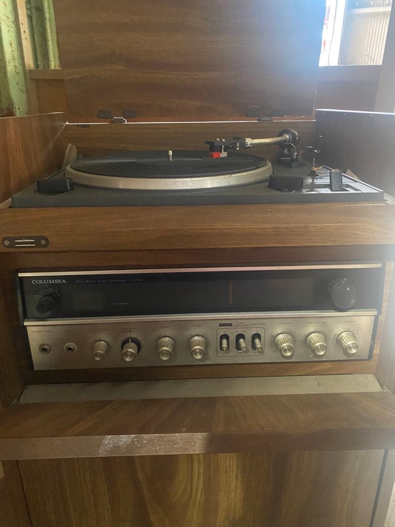 Columbia コロムビア レコードプレーヤーとスピーカーセット　アンティーク