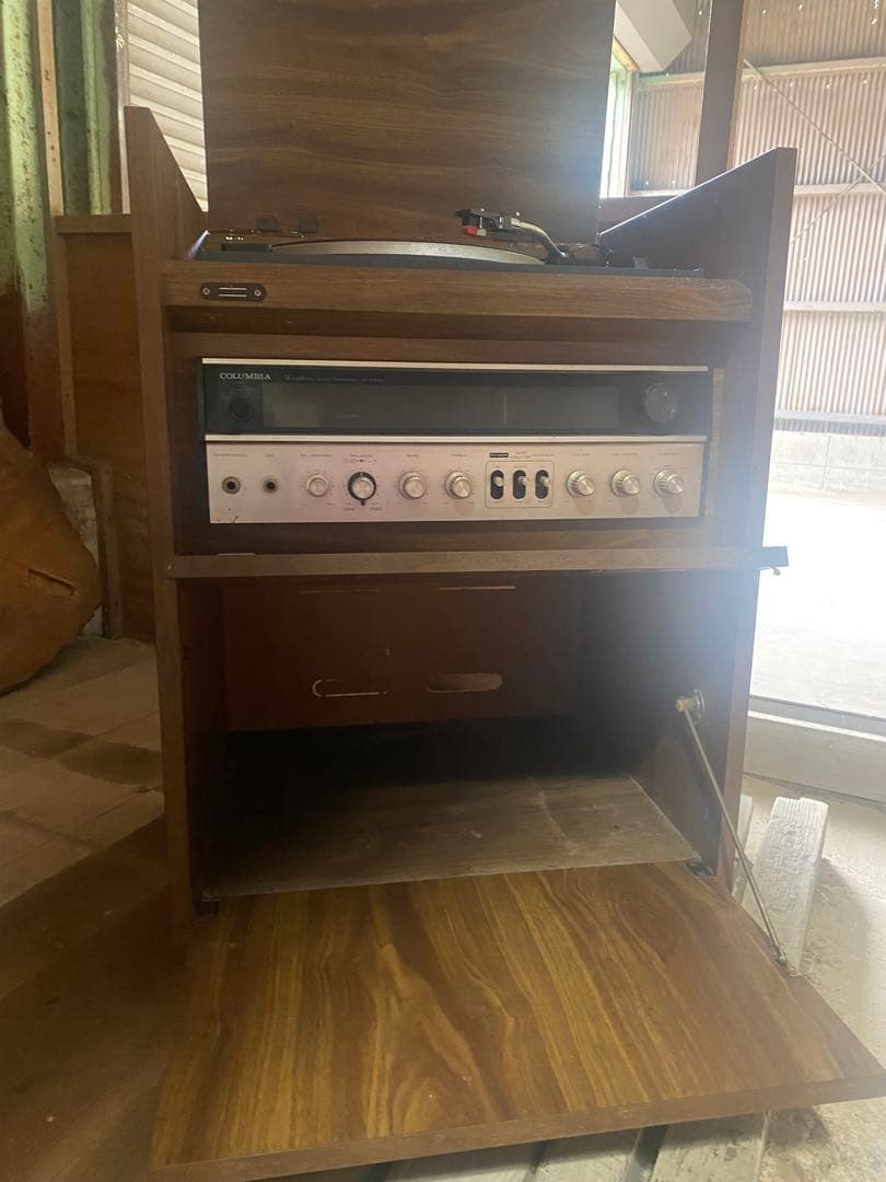 Columbia コロムビア レコードプレーヤーとスピーカーセット　アンティーク