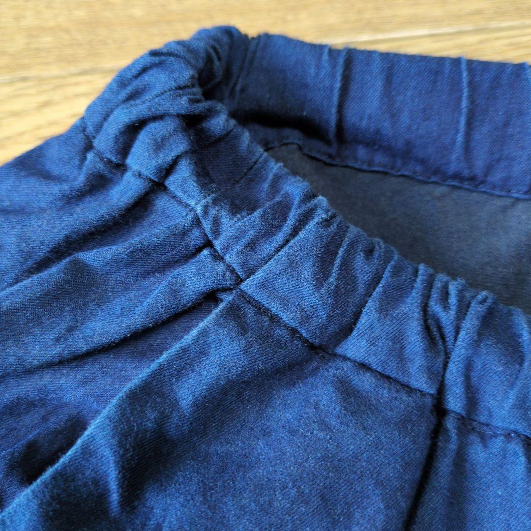 アルベロベロ♥️ぶたさん刺繍ネイビー サルエルパンツ インディゴ染め