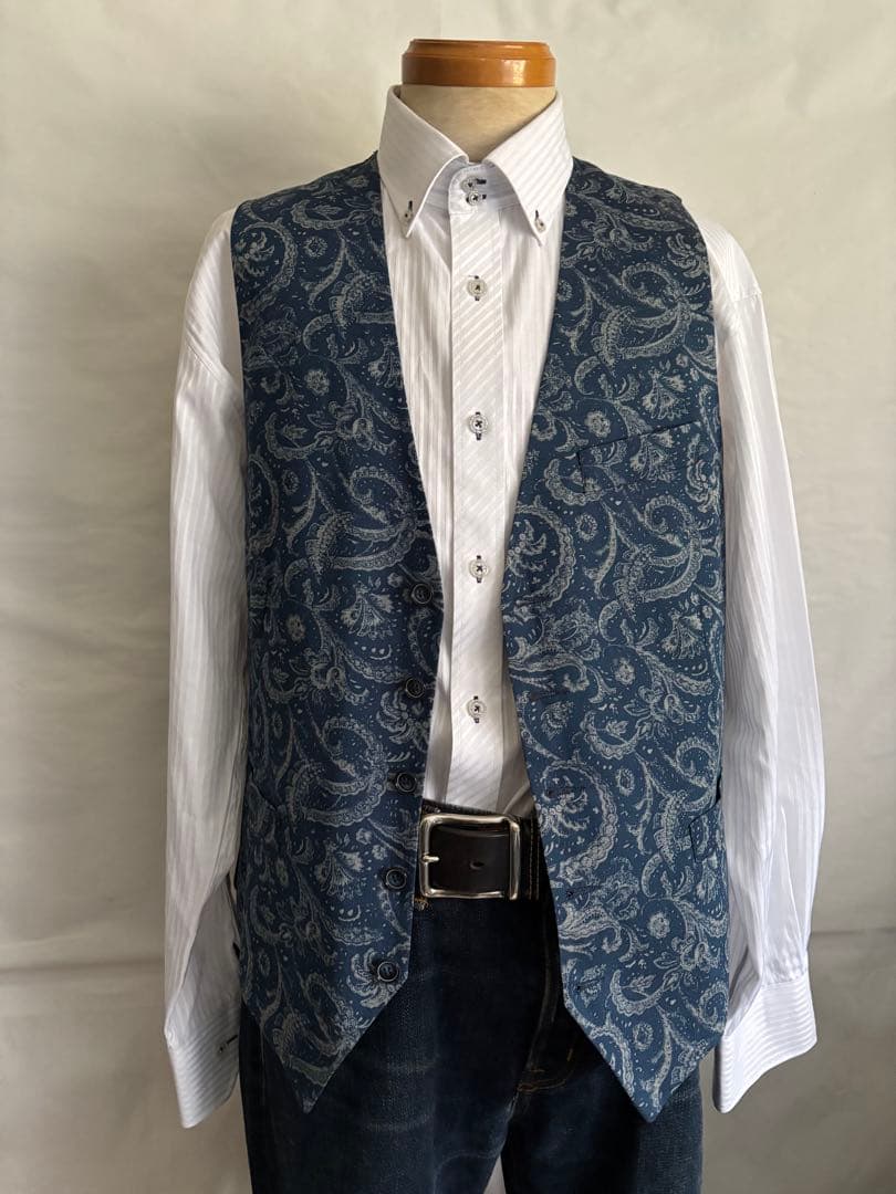 Giannetto ジャンネット　ペイズリー スーツベストITALY製