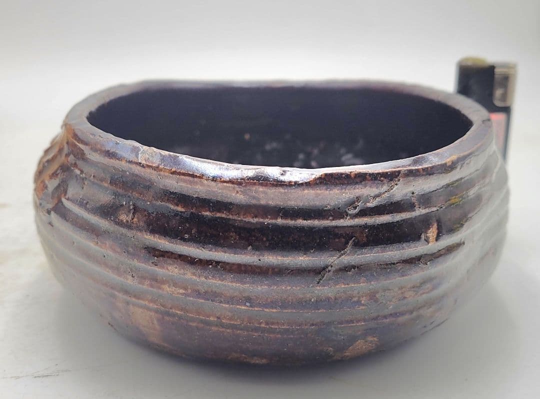 丹波焼　菓子器　時代物　合わせ箱　茶道具　骨董品、美術品