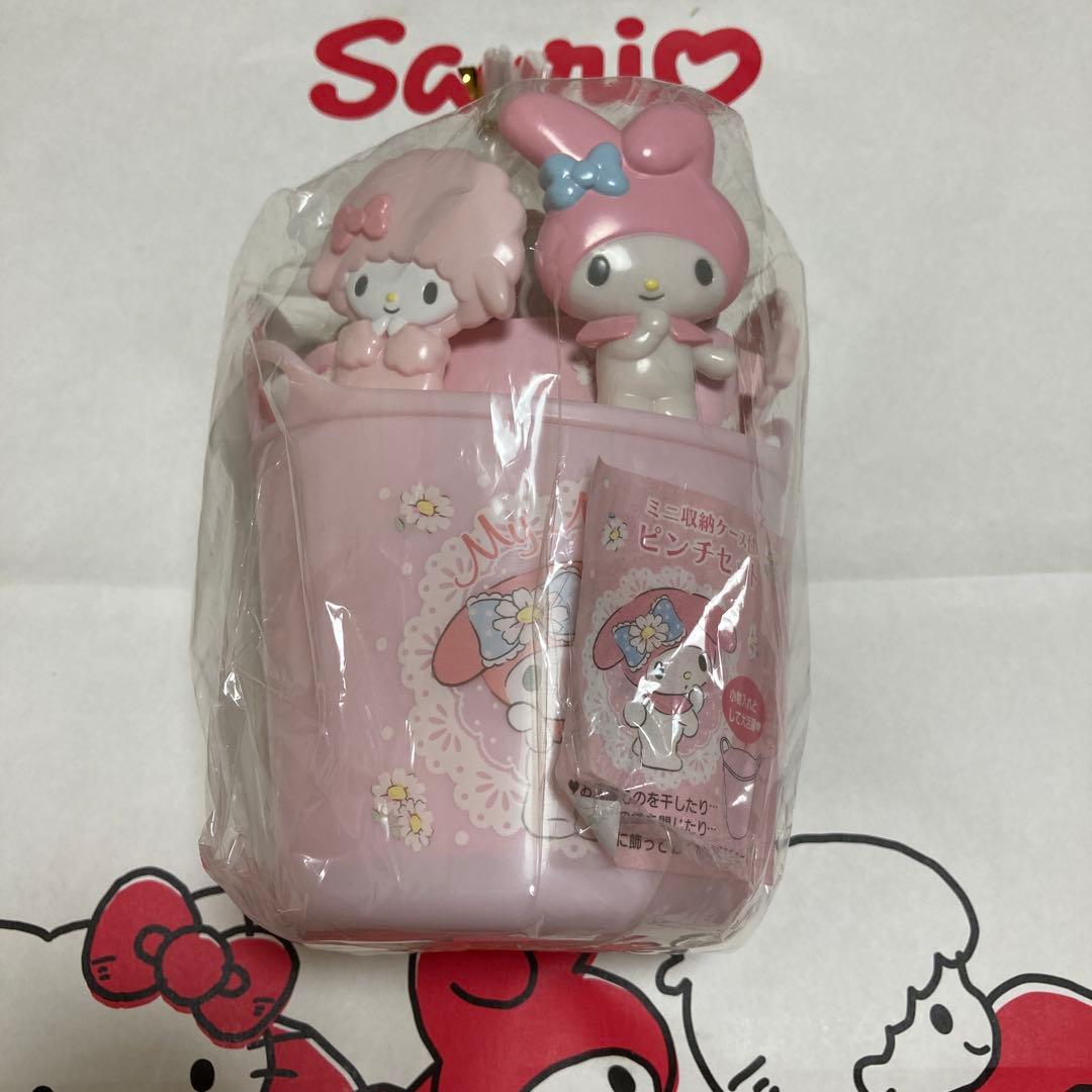 マイメロ　ピアノ　ミニ収納ケース付きピンチセット