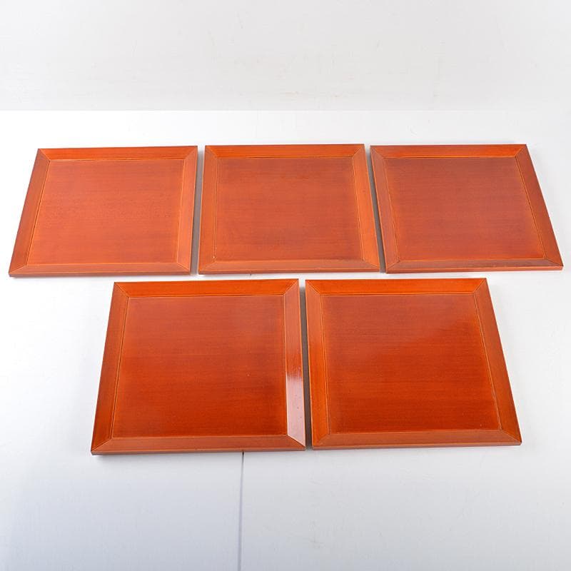 和食器　漆器　春慶塗　吸物膳　五客　時代箱付　M　R5312