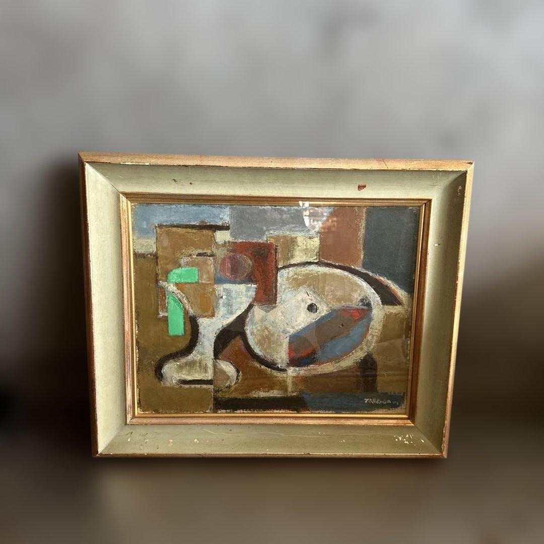 お値下げ❣️ヴィンテージ　抽象画 油彩画 Yamamoto