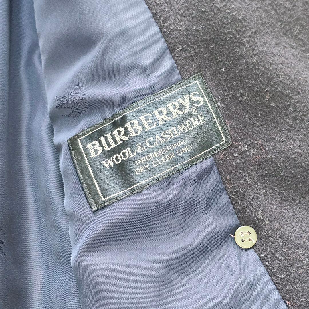 美品✨バーバリーズ 金ボタン カシミヤ ダブル チェスターコート ネイビー L