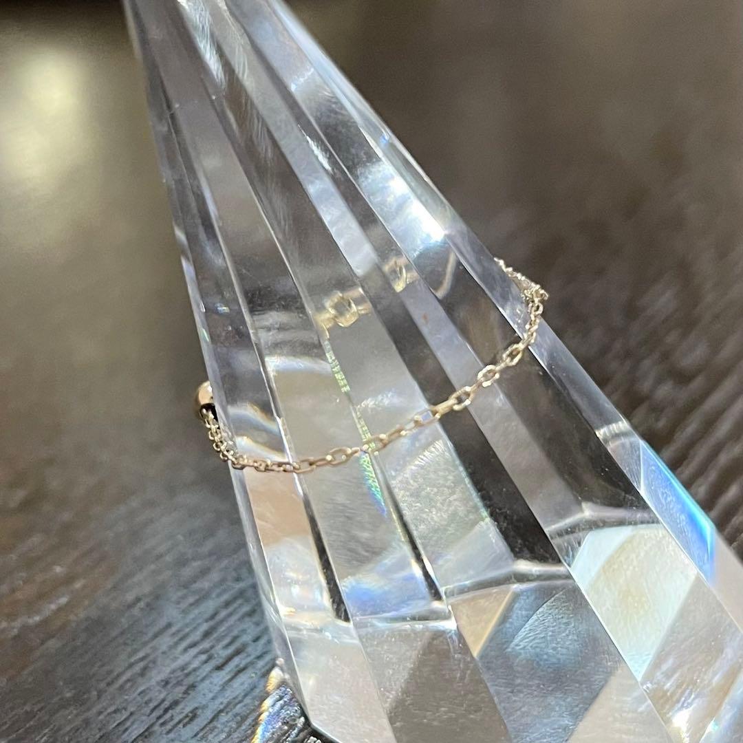 K10金　サイズ調整可能　チェーン　リング　,21g