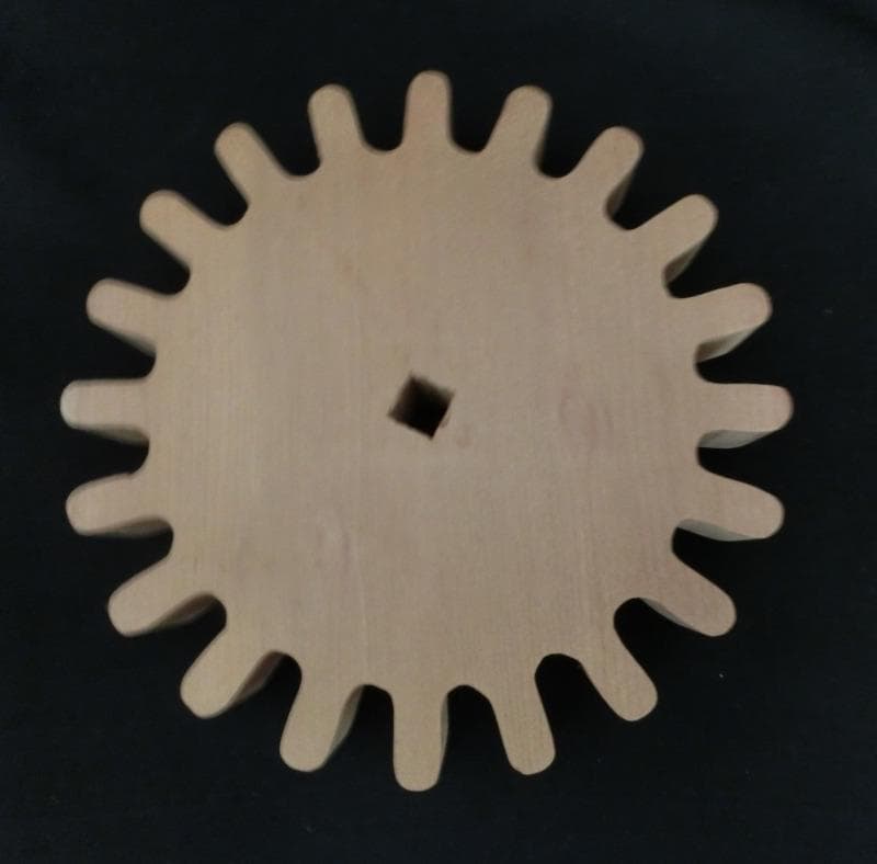 訳あり特価！　木製歯車　無垢1枚板　迫力の大型！　4個セット　厚い！桂材！！