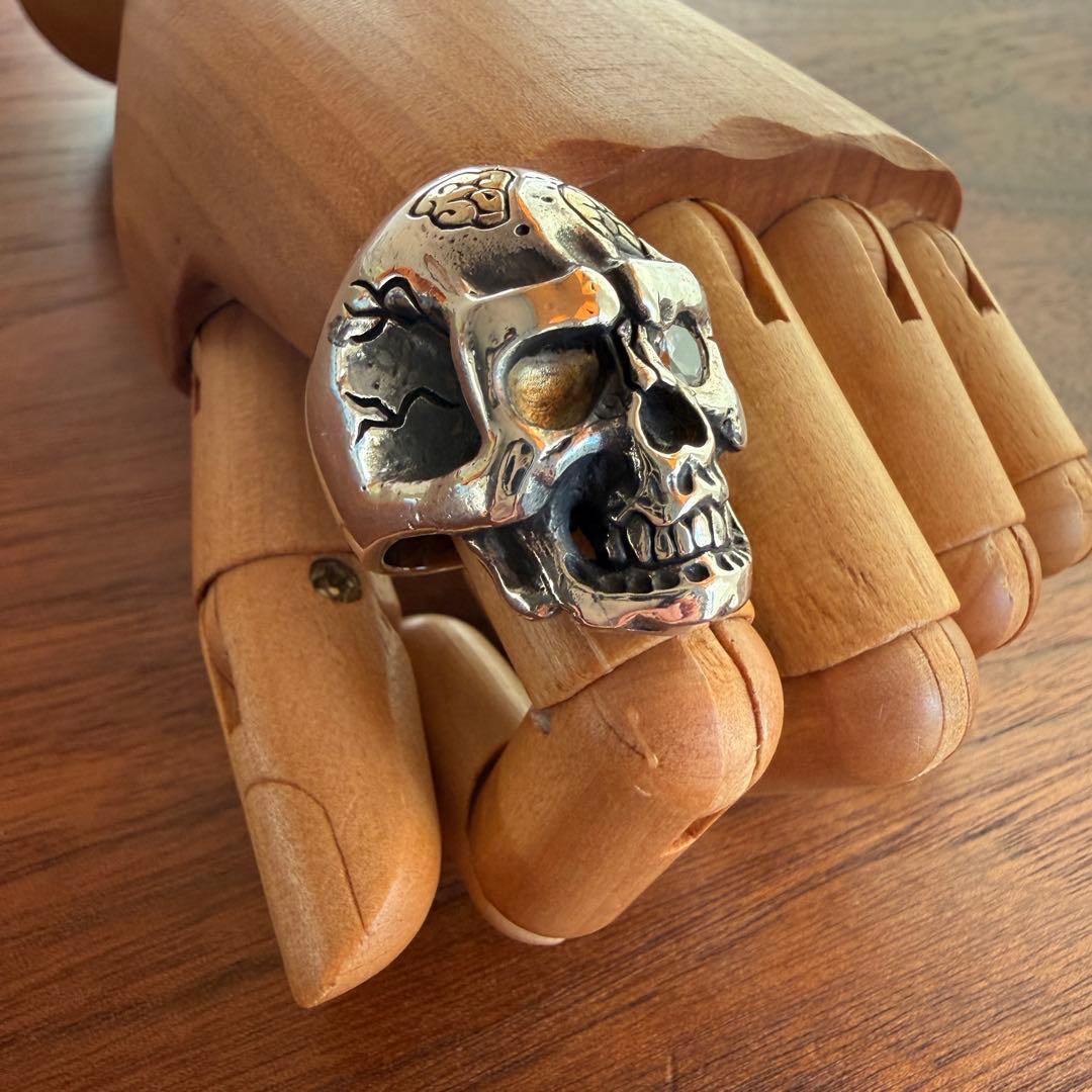 シルバー925無垢【新品】brain muscle 脳筋スカルリング925本物