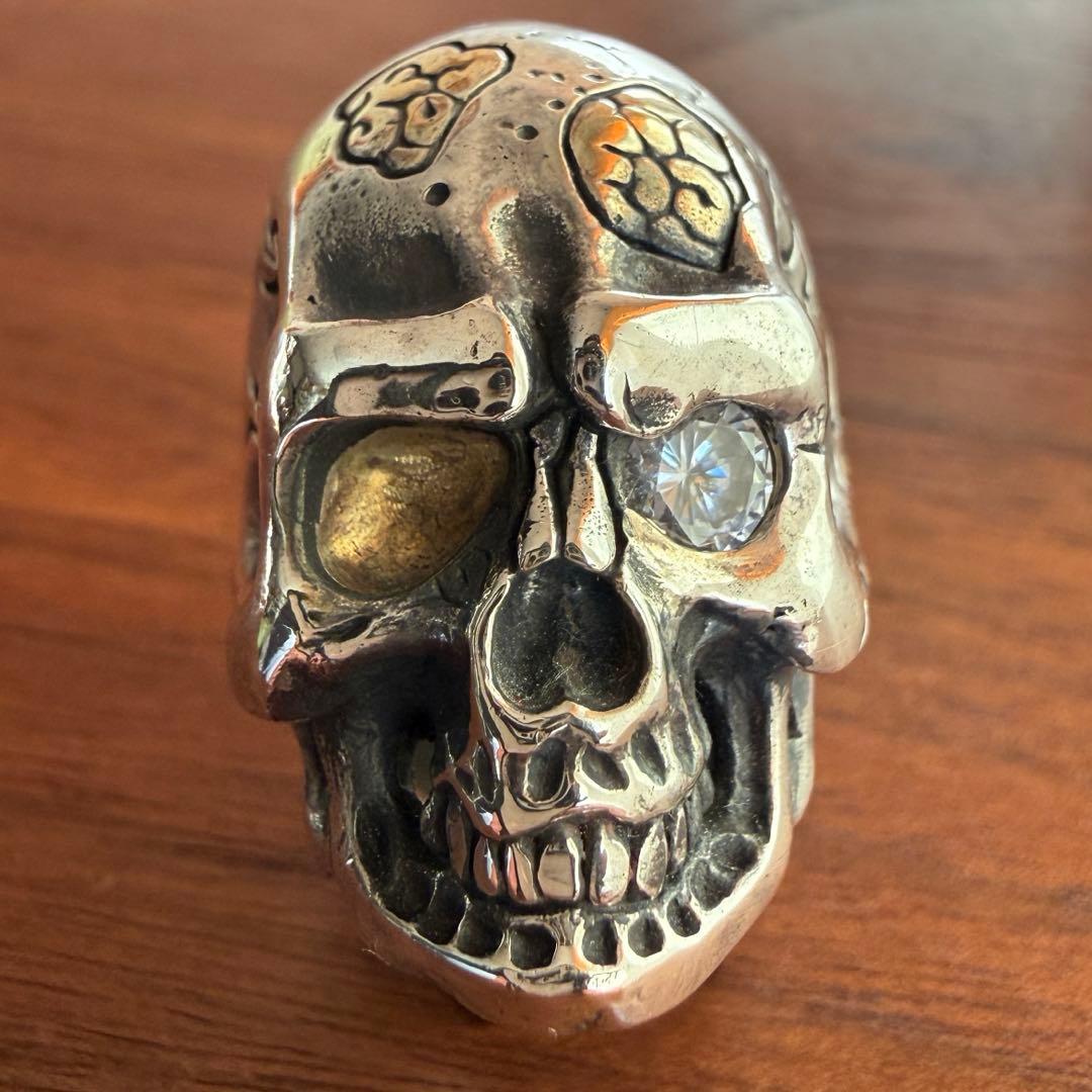 シルバー925無垢【新品】brain muscle 脳筋スカルリング925本物