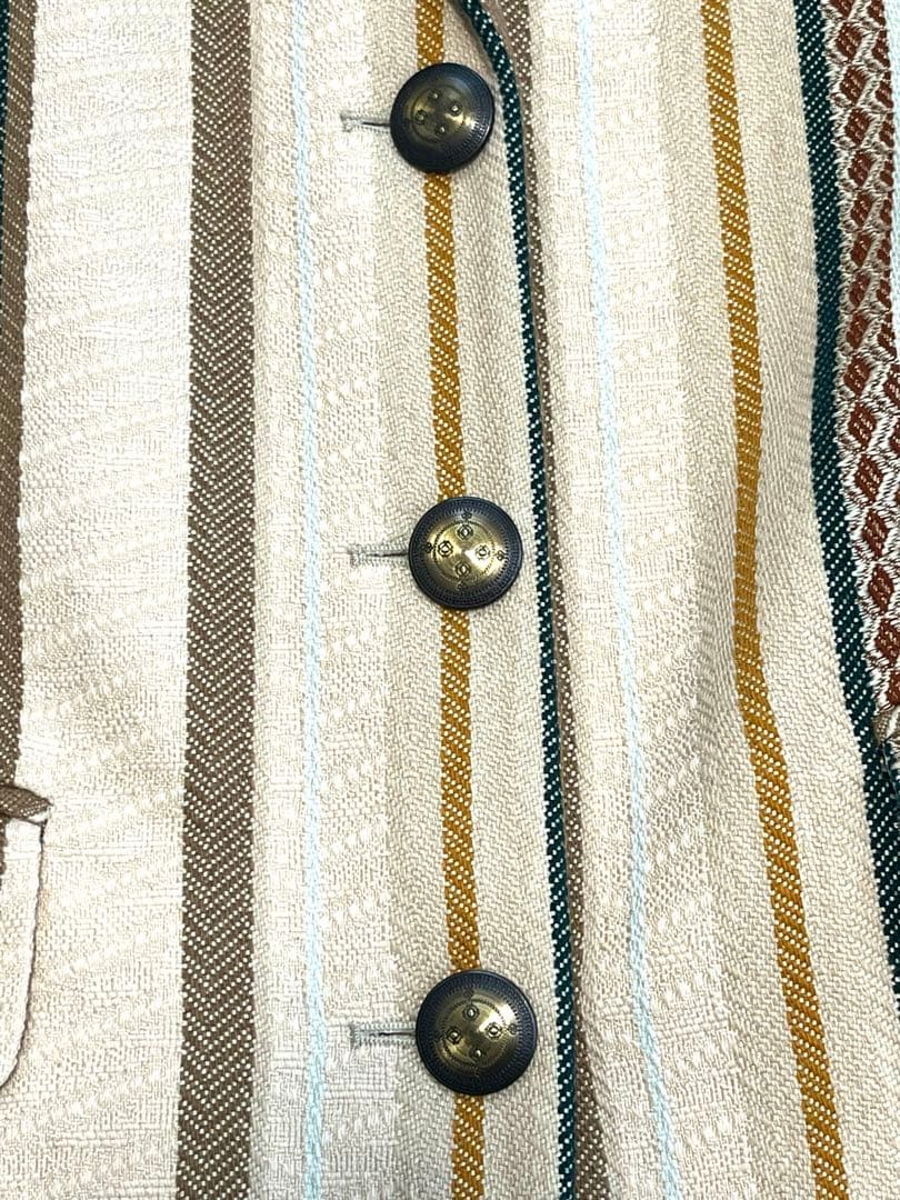 【希少・美品】MサイズETRO エトロ ストライプ チェスターコート