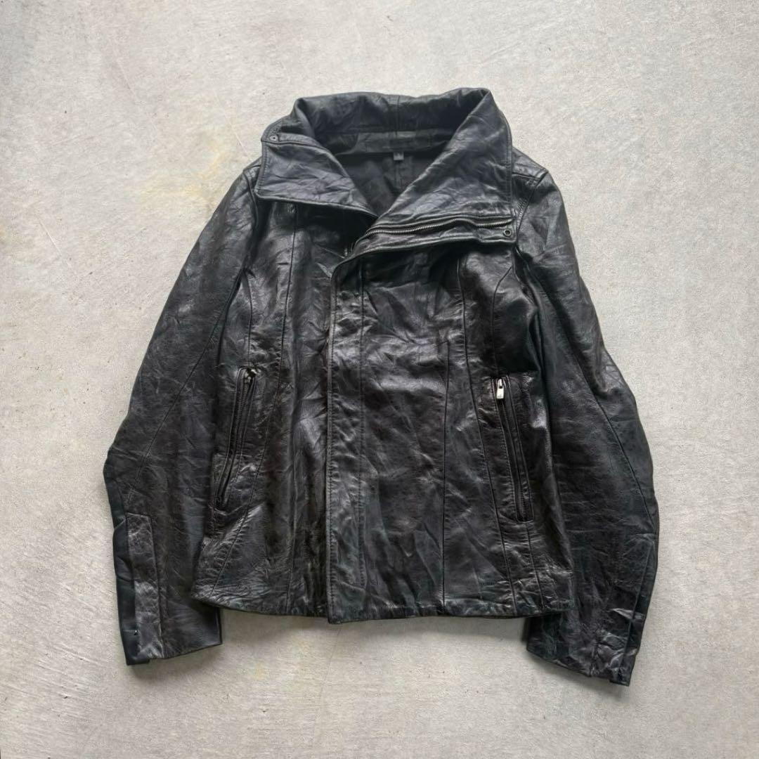 - archive leather jacket gimmick ハイネック
