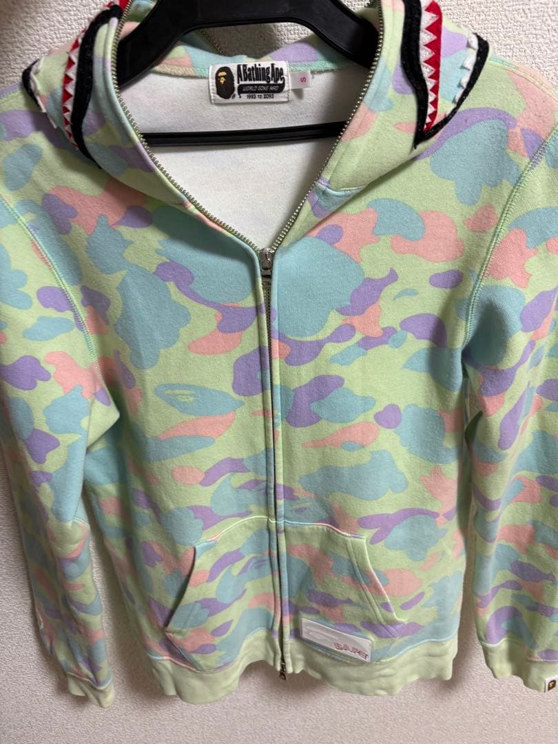 BAPE エイプ シャークパーカー パステルカモ Sサイズ
