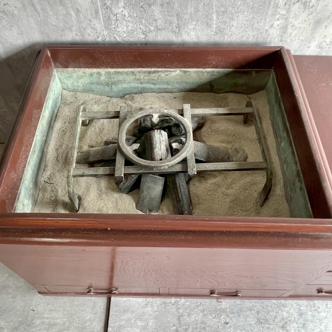 昭和レトロ 長火鉢 5杯 引き出し 古道具 アンティーク 灰など付属おまけ