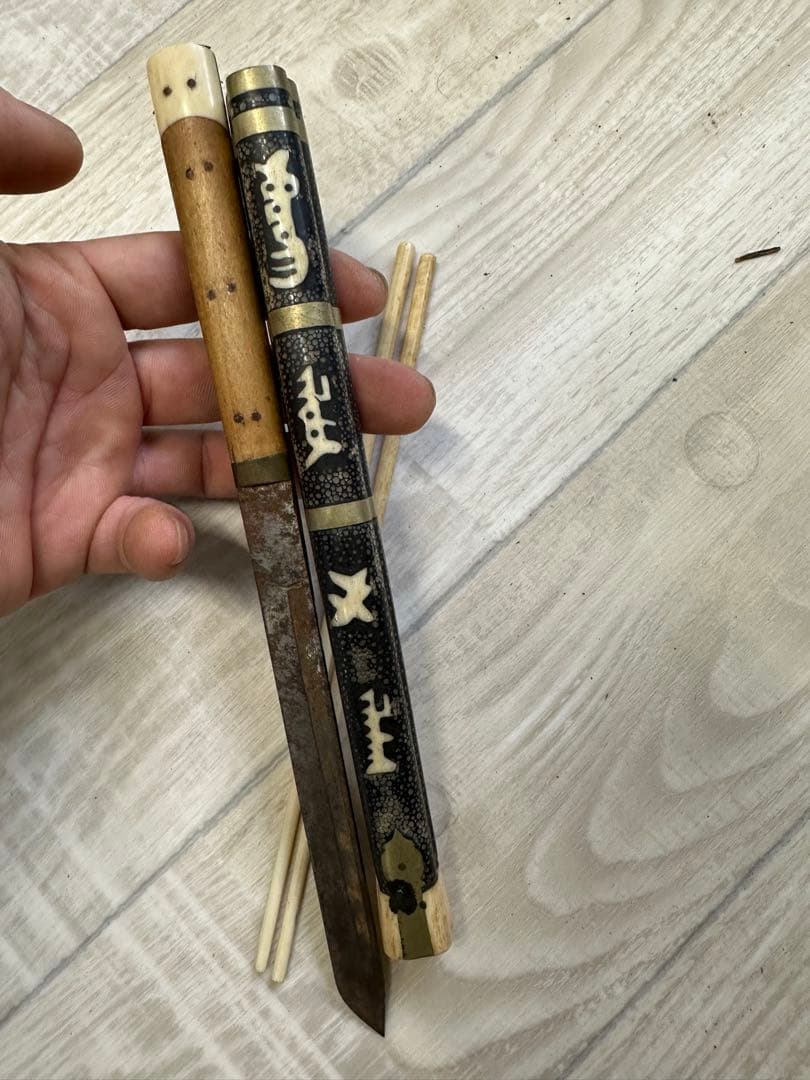 中国　清時代携帯用お箸とナイフ