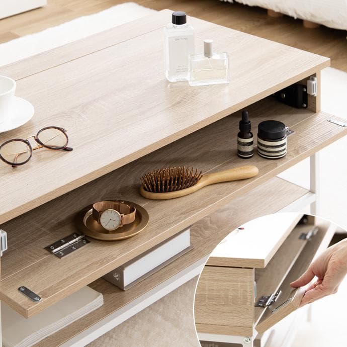 【幅80cm】昇降式テーブル 小さめ 昇降テーブル コンパクト【ストーングレー】