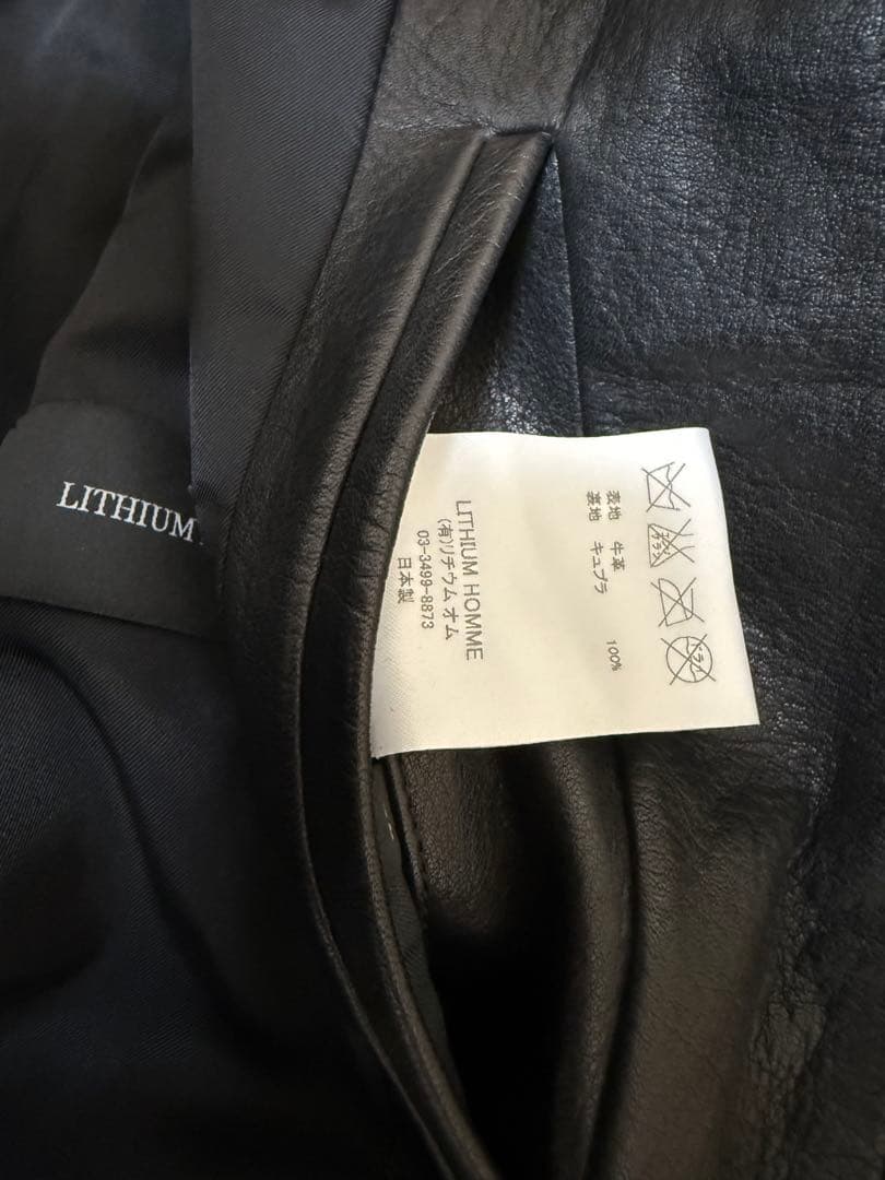LITHIUM HOMME レザー シングル ライダース ジャケット 44