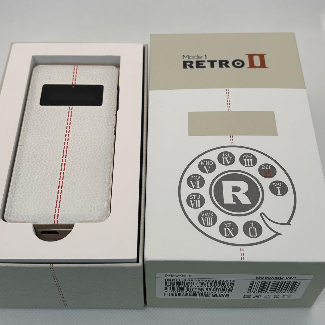 Mode1 ガラケー 型 SIMフリー スマホRetroII レザー調 ホワイト