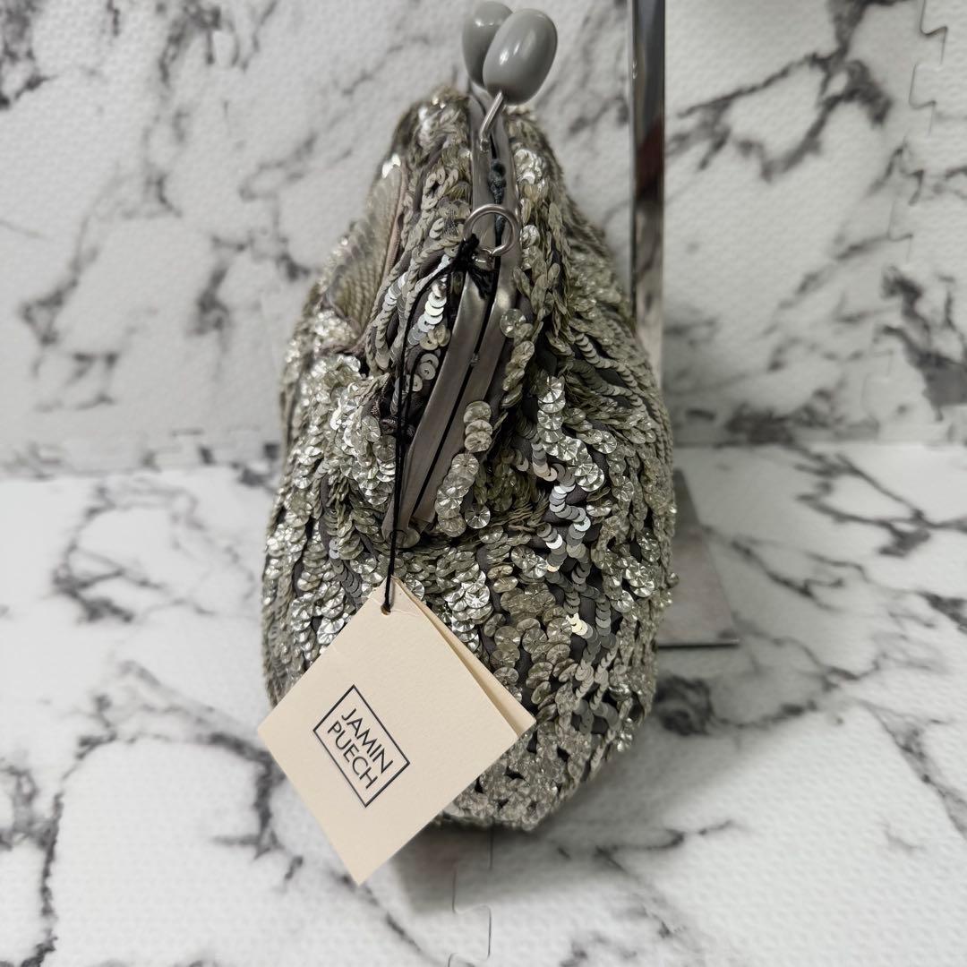 【未使用タグ付き】ジャマンピュエッシュ　パーティバッグ　スパンコール刺繍　がま口