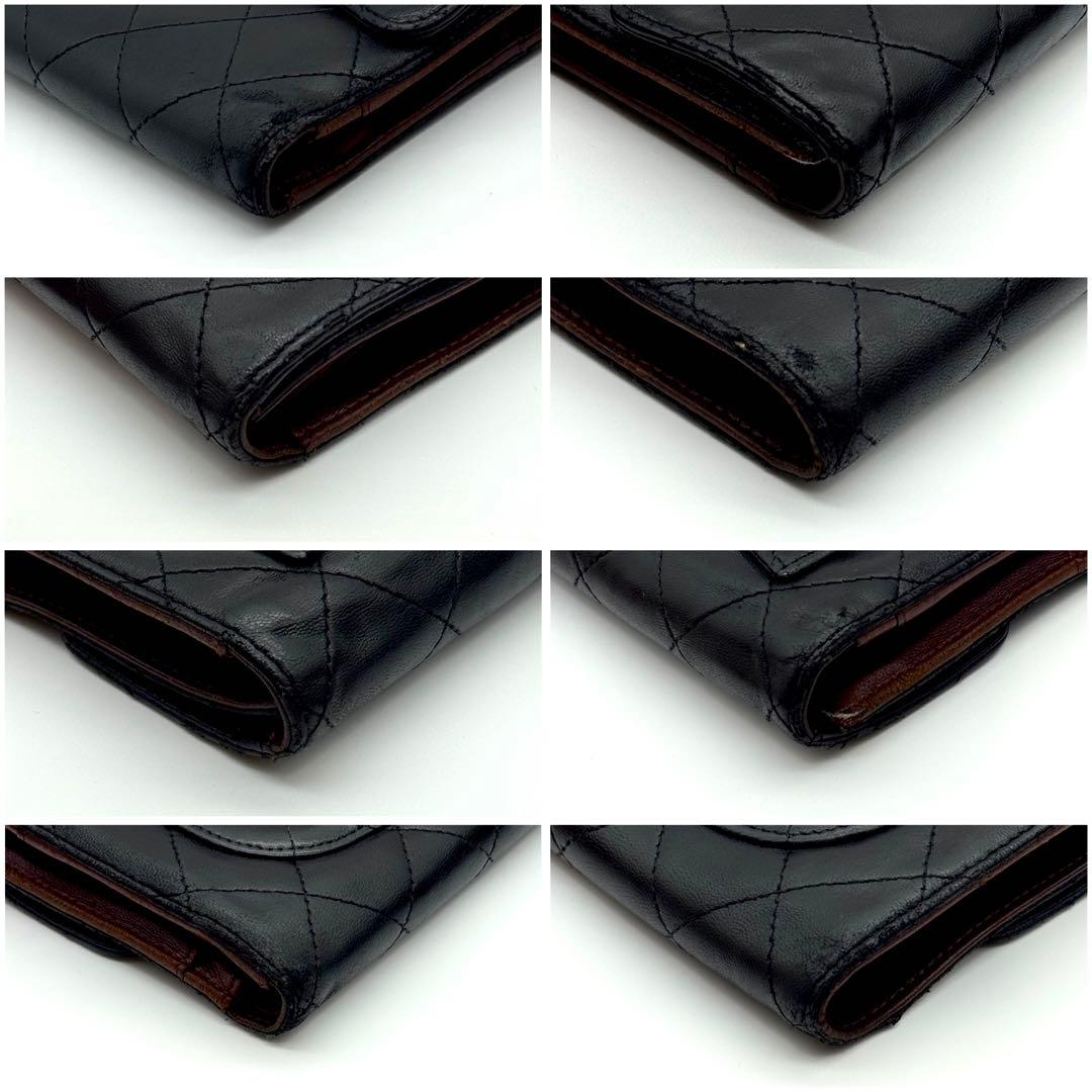 CHANEL シャネル マトラッセ ラムスキン 長財布 ココマーク 三つ折り