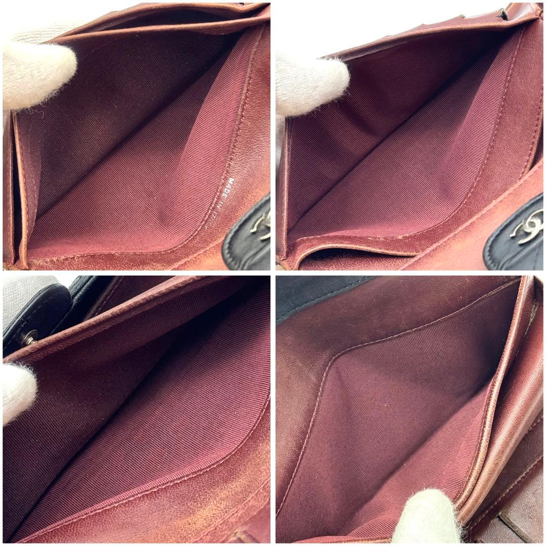 CHANEL シャネル マトラッセ ラムスキン 長財布 ココマーク 三つ折り