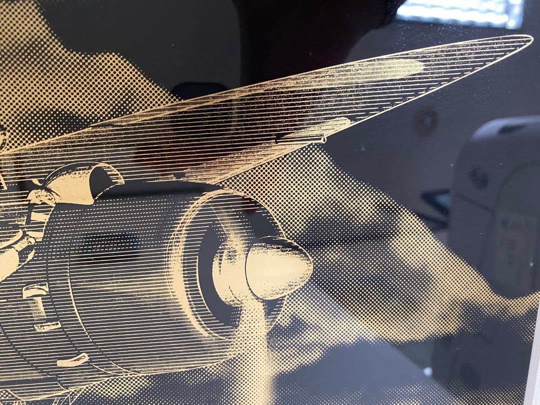 零式艦上戦闘機 アートプリント 金色フレーム