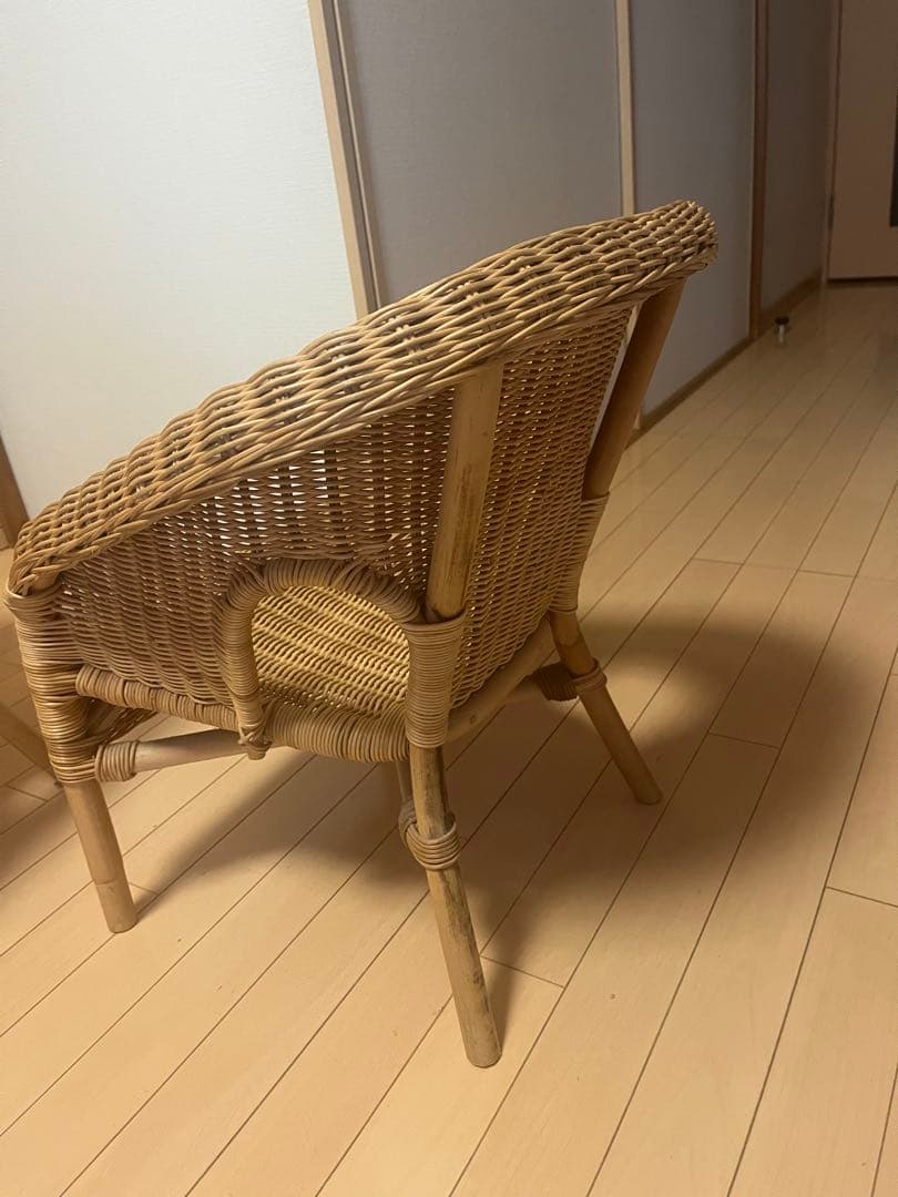 ２個セットでお得！！IKEA ラタン製アームチェア　AGEN アーゲン