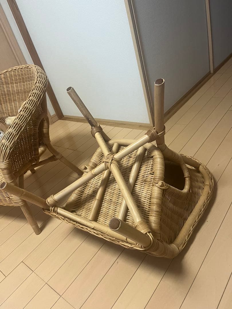 ２個セットでお得！！IKEA ラタン製アームチェア　AGEN アーゲン