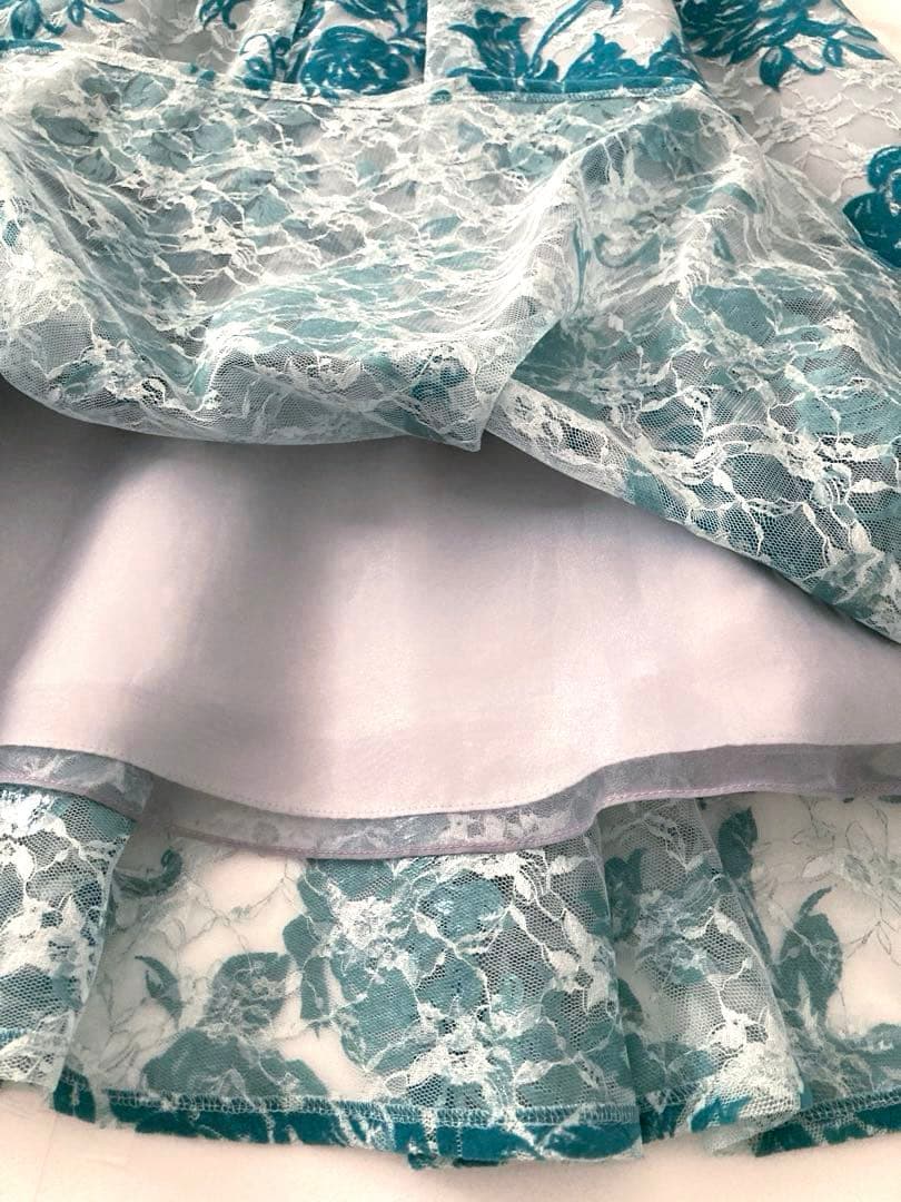 新品★ AIMER 花柄レース ドレスワンピース チュール バッククロス リボン