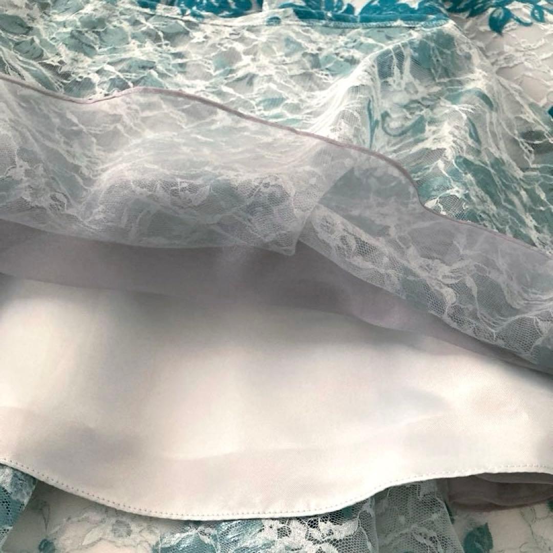 新品★ AIMER 花柄レース ドレスワンピース チュール バッククロス リボン