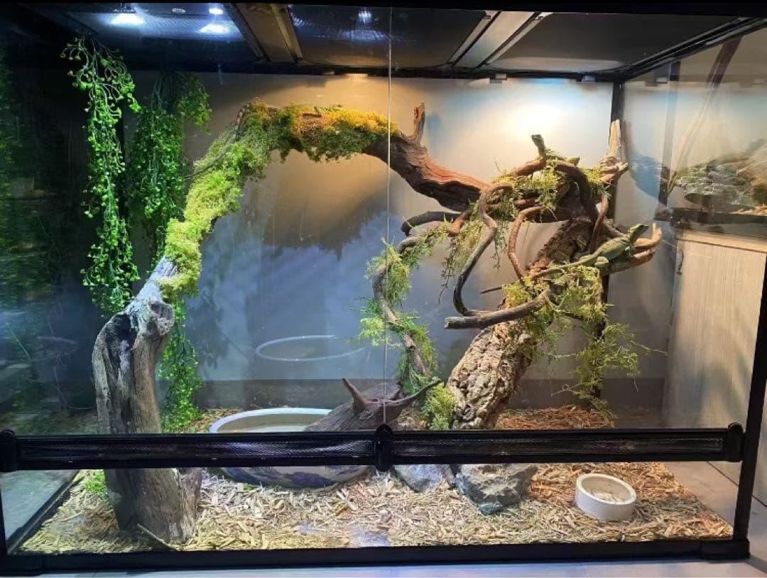 爬虫類両生類飼育ケージ組み立て式 ガラス飼育ケージ90x45x45cm引取り限定