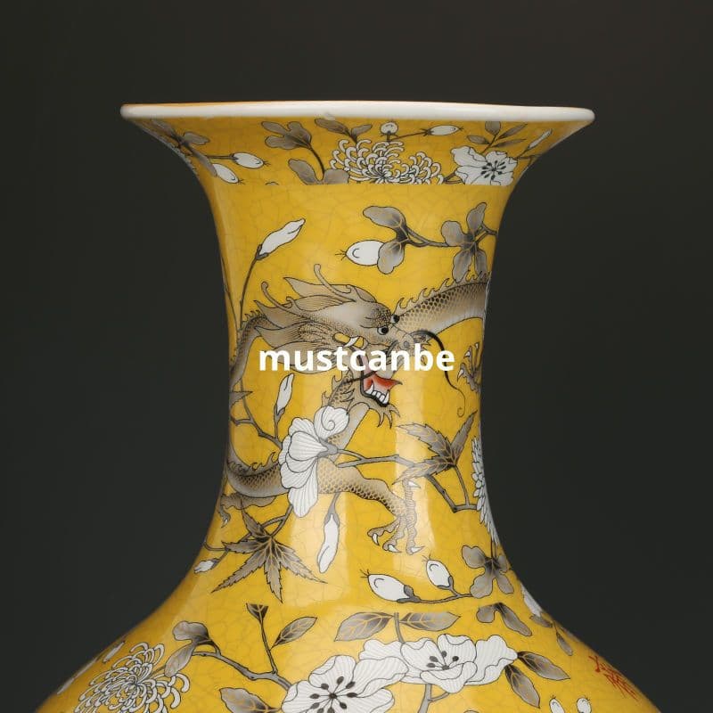 清光緒粉彩竜紋賞瓶 景徳鎮 陶磁器 装飾品 現代工芸品 美術品 置物