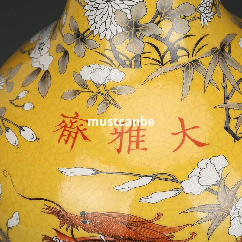 清光緒粉彩竜紋賞瓶 景徳鎮 陶磁器 装飾品 現代工芸品 美術品 置物