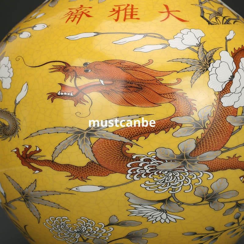 清光緒粉彩竜紋賞瓶 景徳鎮 陶磁器 装飾品 現代工芸品 美術品 置物