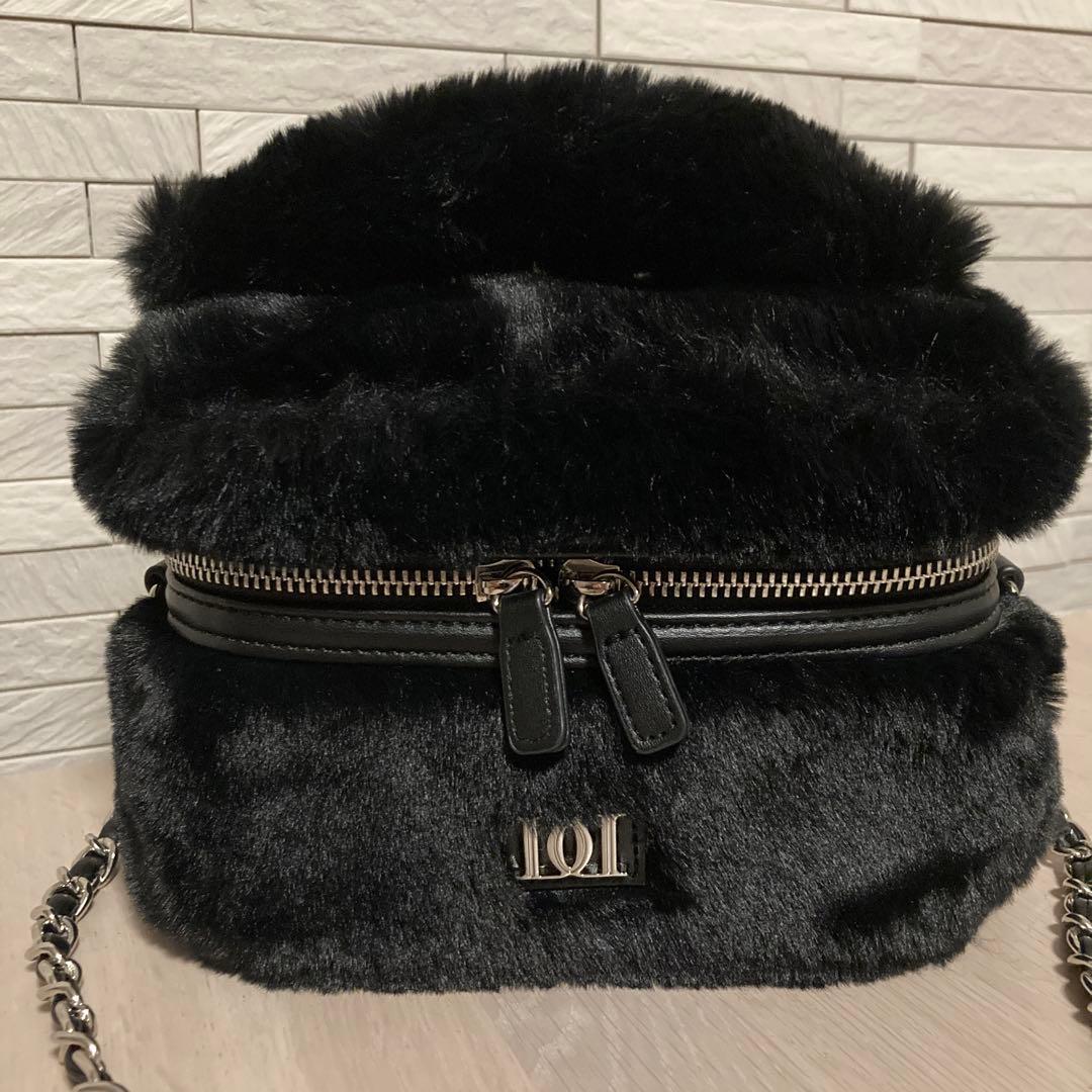 ダーリッチ フェイクファーショルダーミニバッグ　ブラック　新品未使用　黒