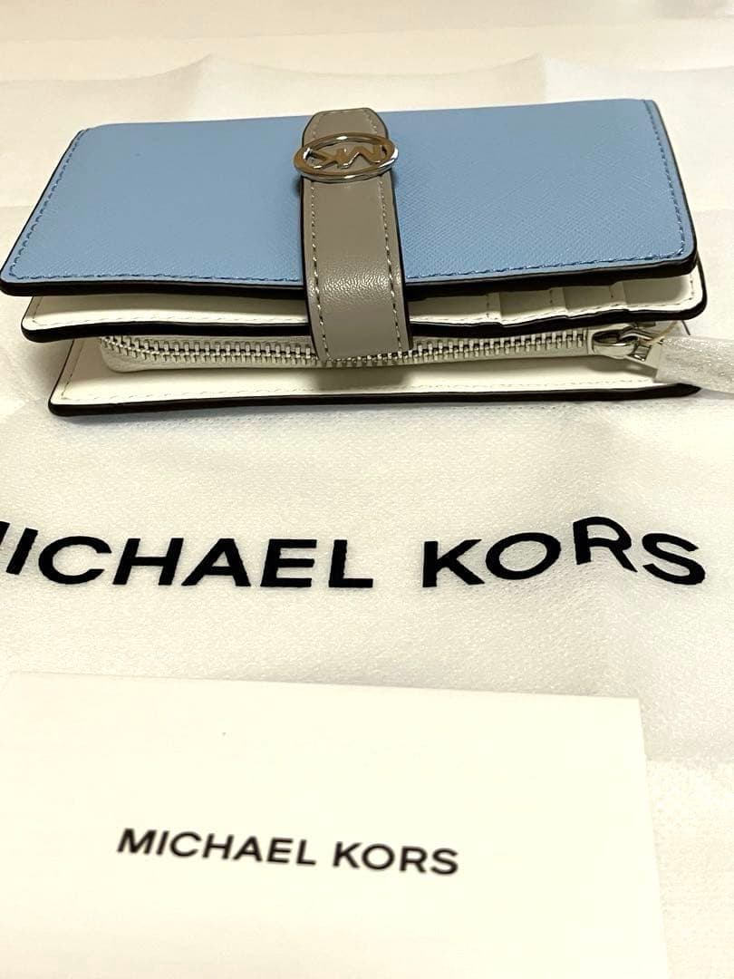 【新品タグ付き】 MICHAEL KORS マイケルコース 二つ折り財布 ブルー
