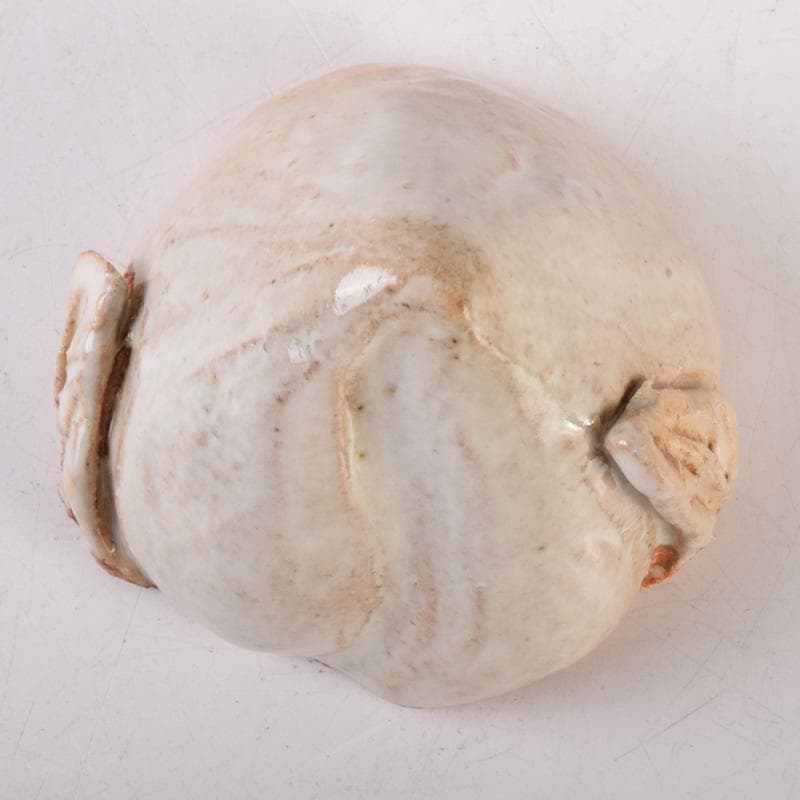 茶道具　萩焼　凌雲窯　小久保凌雲作　桃形　香合　共箱　V　8101