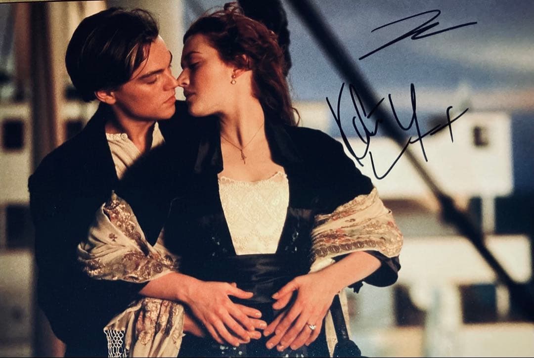 タイタニック レオナルド・ディカプリオ & ケイト　直筆サイン入り写真 保証書A
