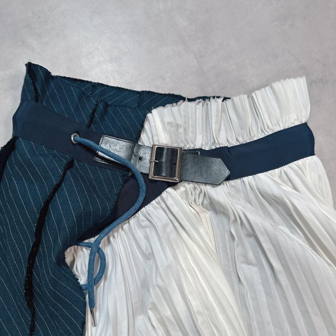 SACAI サカイ プリーツスカート 切り替え ラップスカート 巻き ベルト