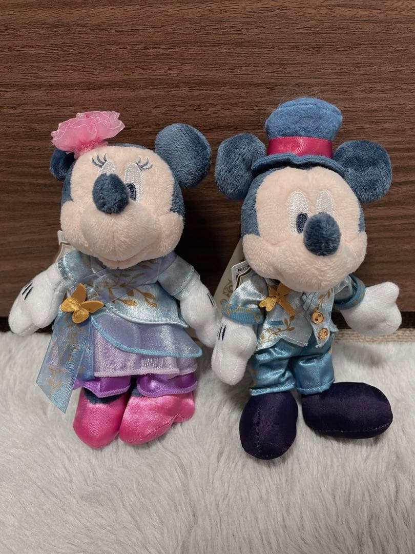 ファンタジースプリングス　ぬいぐるみバッジ　マスコット　ミッキーミニーミキミニ