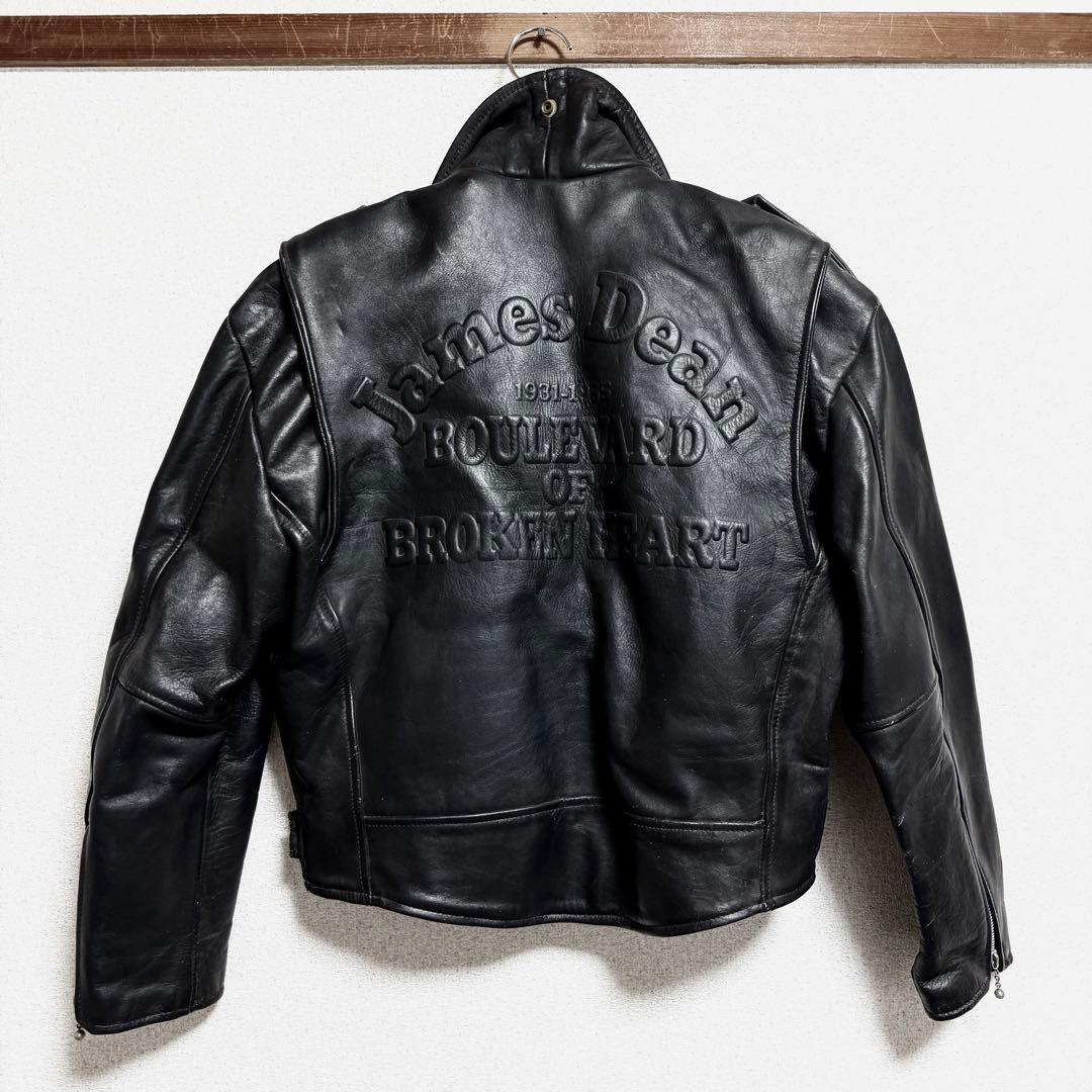 James Dean ダブルライダースジャケット 牛革 メンズ S
