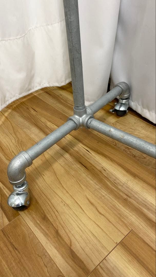 インダストリアル シャビー 鉄製 配管 パイプラック 無骨　キャスター付き